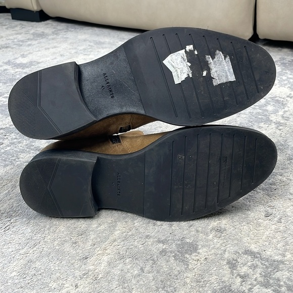 All Saints Lang Side Zip Boots Suede Tobacco Tan Sz 8 - Picture 12 of 16